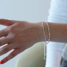 Laden Sie das Bild in den Galerie-Viewer, Armband - Doppelkette mit Pushbutton aus Silber/ Silber vergoldet