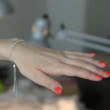 Laden Sie das Bild in den Galerie-Viewer, Armband - Doppelkette mit Pushbutton aus Silber/ Silber vergoldet