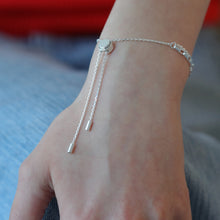 Laden Sie das Bild in den Galerie-Viewer, Armband - Doppelkette mit Pushbutton aus Silber/ Silber vergoldet