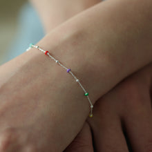 Laden Sie das Bild in den Galerie-Viewer, Armband - SATELITE, Satelitenkette mit Emaille, 925 Silber/ vergoldet