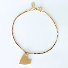 Laden Sie das Bild in den Galerie-Viewer, Armband - HEART, Anhänger mit großem Herz, 925 Silber/ vergoldet