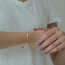 Laden Sie das Bild in den Galerie-Viewer, Armband - KUGELKETTE elastisch, 925 Silber/ vergoldet
