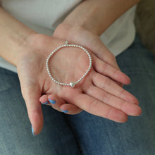 Laden Sie das Bild in den Galerie-Viewer, Armband - KUGELKETTE elastisch, 925 Silber/ vergoldet