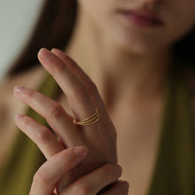 Laden Sie das Bild in den Galerie-Viewer, Ring - TRIO, zarter Ring aus 3 einzelnen Ringen, 925 Silber/ vergoldet