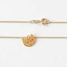 Laden Sie das Bild in den Galerie-Viewer, Kinderkette KLEINE KATZE, 925 Silber vergoldet