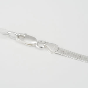 Kette - SCHLANGENKETTE, 925 Silber, elegante Fischgrätkette