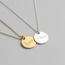 Laden Sie das Bild in den Galerie-Viewer, Personalisierte GRAVURKETTE - DATUM - 925 Silber/ vergoldet, personalisierter Schmuck,
