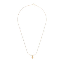 Laden Sie das Bild in den Galerie-Viewer, Halskette - KLEINES KREUZ, filigrane Kette mit Kreuz Anhänger, 925 Silber/vergoldet
