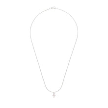 Laden Sie das Bild in den Galerie-Viewer, Halskette - KLEINES KREUZ, filigrane Kette mit Kreuz Anhänger, 925 Silber/vergoldet