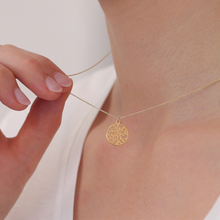 Laden Sie das Bild in den Galerie-Viewer, Halskette - LEBENSBAUM, filigrane Kette mit Lebensbaum Anhänger, 925 Silber/vergoldet