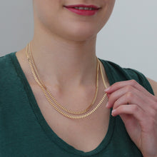 Laden Sie das Bild in den Galerie-Viewer, PANZERKETTE - 925 Silber vergoldet 18k, 2,4mm, zarte Flachpanzerkette
