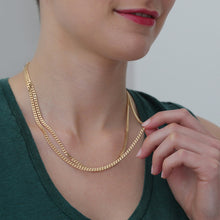 Laden Sie das Bild in den Galerie-Viewer, PANZERKETTE - 925Silber vergoldet 18k, 3,3mm, zarte Flachpanzerkette