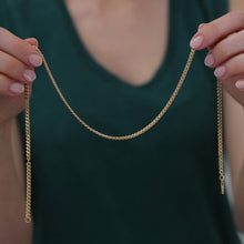 Laden Sie das Bild in den Galerie-Viewer, PANZERKETTE - 925Silber vergoldet 18k, 3,3mm, zarte Flachpanzerkette