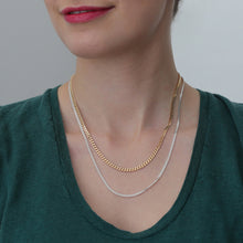 Laden Sie das Bild in den Galerie-Viewer, PANZERKETTE - 925Silber vergoldet 18k, 3,3mm, zarte Flachpanzerkette