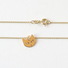 Laden Sie das Bild in den Galerie-Viewer, Halskette - KLEINE KATZE, 925 Silber vegoldet