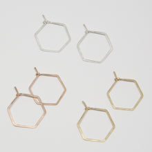 Laden Sie das Bild in den Galerie-Viewer, Creolen - HEXAGON, S 925 Silber