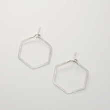 Laden Sie das Bild in den Galerie-Viewer, Creolen - HEXAGON, S 925 Silber