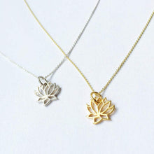 Laden Sie das Bild in den Galerie-Viewer, Halskette - LOTUS BLÜTE, 925 Silber vergoldet