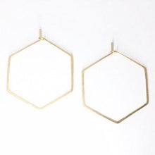 Laden Sie das Bild in den Galerie-Viewer, Creolen - HEXAGON, M goldfilled