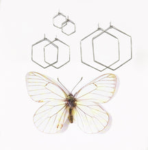 Laden Sie das Bild in den Galerie-Viewer, Creolen - HEXAGON, S 925 Silber
