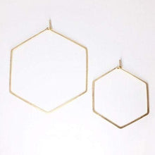 Laden Sie das Bild in den Galerie-Viewer, Creolen - HEXAGON, L Roségoldfilled