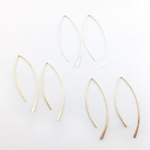 Laden Sie das Bild in den Galerie-Viewer, Creolen - NAVETTE - Ohrhaken, 925 Silber