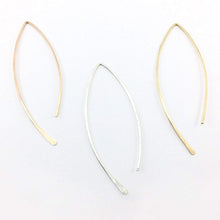 Laden Sie das Bild in den Galerie-Viewer, Creolen - NAVETTE, OHRHAKEN, Roségoldfilled