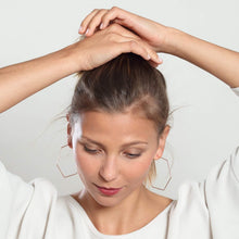 Laden Sie das Bild in den Galerie-Viewer, Creolen - HEXAGON, L Roségoldfilled