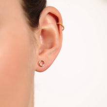 Laden Sie das Bild in den Galerie-Viewer, Ohrstecker - KLEINER RING, 6mm, Silber vergoldet, glänzend