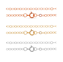 Laden Sie das Bild in den Galerie-Viewer, Halskette - feine Ankerkette/Kabelkette, 50/60cm, Silber/Rosé/-Goldfilled