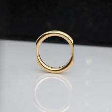 Laden Sie das Bild in den Galerie-Viewer, Ring - DUO, 2 abgeflachte Seiten, 925 Silber/ vergoldet
