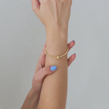 Laden Sie das Bild in den Galerie-Viewer, Armband - KUGELKETTE elastisch, 925 Silber/ vergoldet
