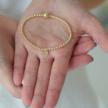 Laden Sie das Bild in den Galerie-Viewer, Armband - KUGELKETTE elastisch, 925 Silber/ vergoldet
