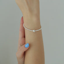 Laden Sie das Bild in den Galerie-Viewer, Armband - KUGELKETTE elastisch, 925 Silber/ vergoldet
