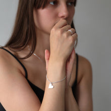 Laden Sie das Bild in den Galerie-Viewer, Armband - HEART, Anhänger mit großem Herz, 925 Silber/ vergoldet
