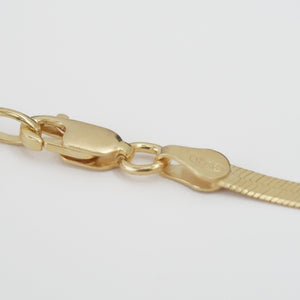 Kette - SCHLANGENKETTE - 925 Silber vergoldet, elegante Fischgrätkette