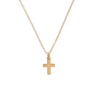 Halskette - KLEINES KREUZ, filigrane Kette mit Kreuz Anhänger, 925 Silber/vergoldet