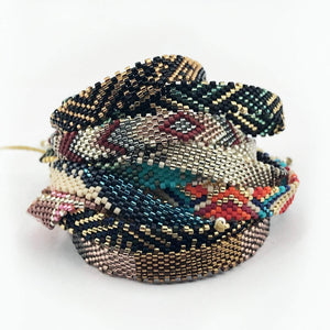 Perlen Armband - MIYUKI - silber/eisblau/rose/mauve, handgefädelt