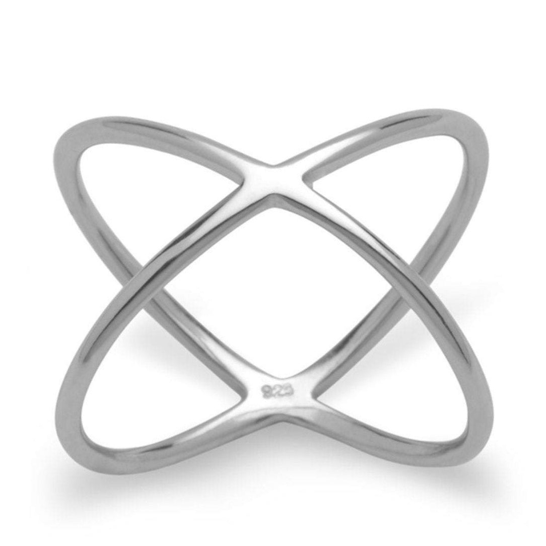 Ring, LOOP, 925 Silber, Größe 50-60/ X-Ring/ Cross-Ring
