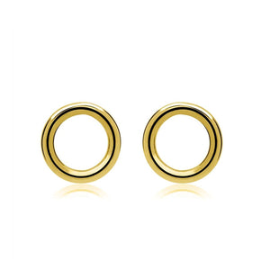 Ohrstecker - KLEINER RING, 6mm, Silber vergoldet, glänzend