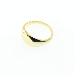 Ring - SIEGELRING - 925 Silber vergoldet - schlicht - Signet