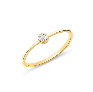 Ring - RING MIT STEIN, 50-58, Silber rosévergoldet
