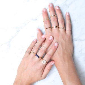 Ring - RING MIT STEIN, 50-58, Silber vergoldet