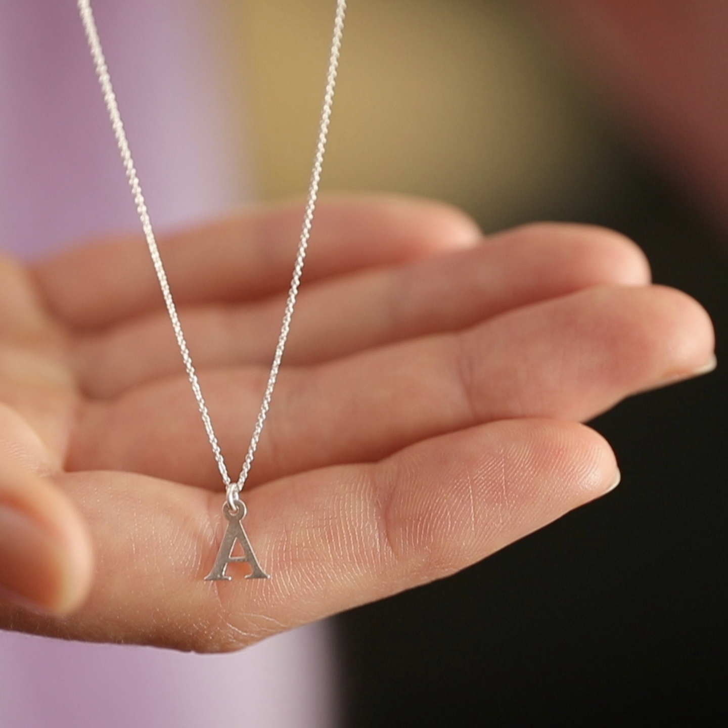Candyfancy Buchstabenkette Silber 925 - Initialenkette Personalisiert A-Z
